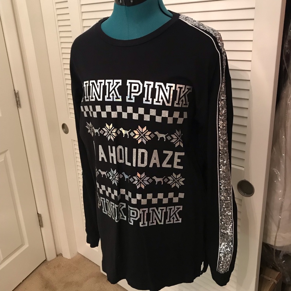 PINK Victoria’s Secret in a holidaze bling tee